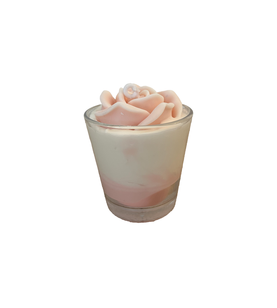 bougie rose fleur de cerisier artisanale