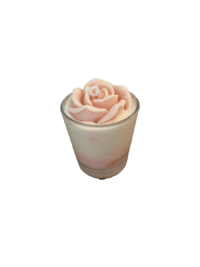 bougie rose fleur de cerisier artisanale