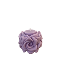 bougie tour de roses lilas