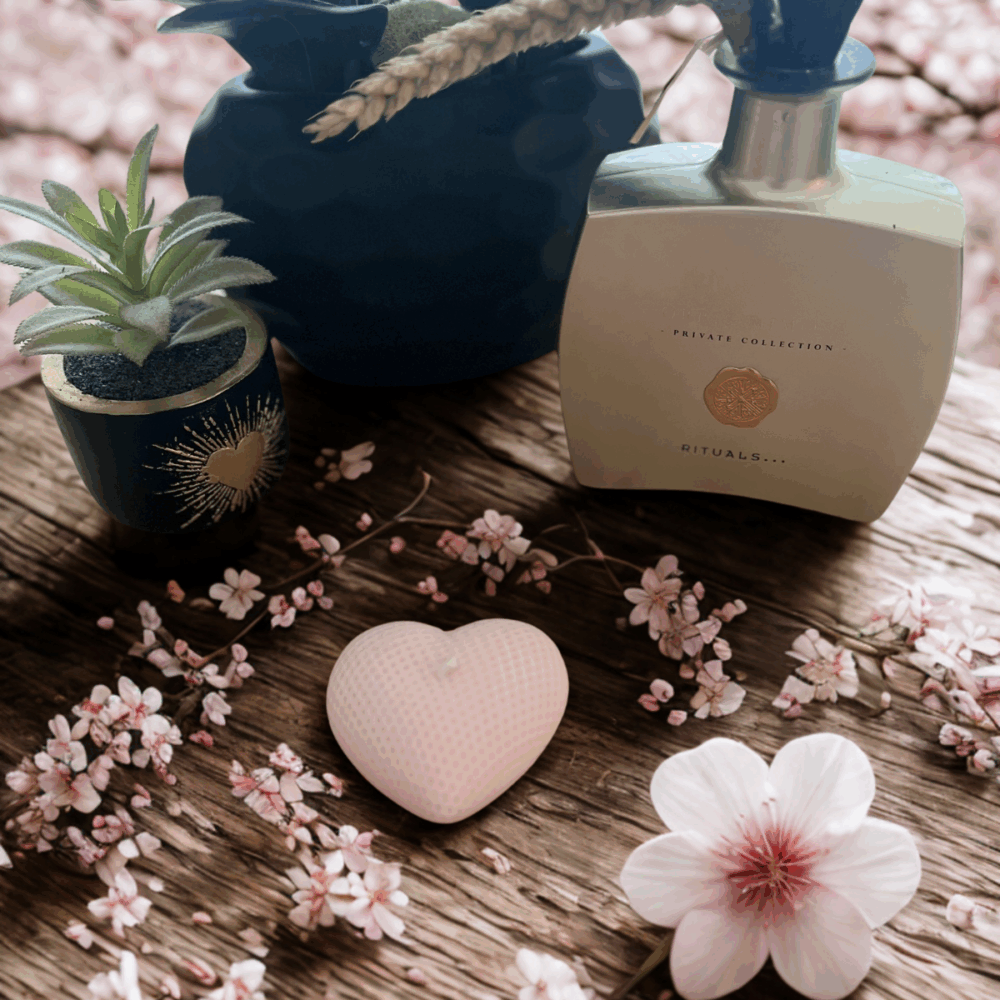 bougie coeur fleur de cerisier