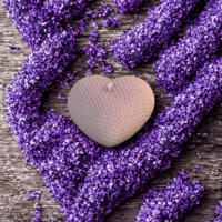 bougie coeur lilas