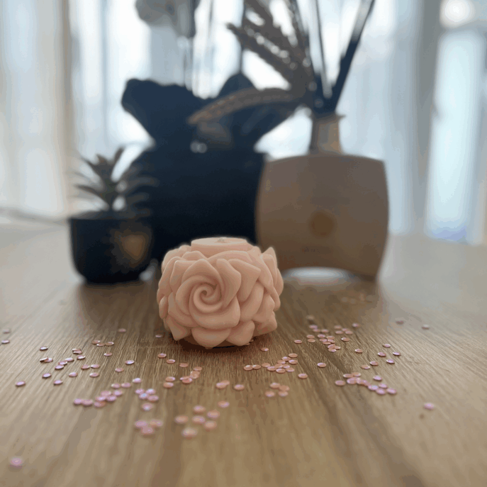 bougie tour de roses fleur de cerisier