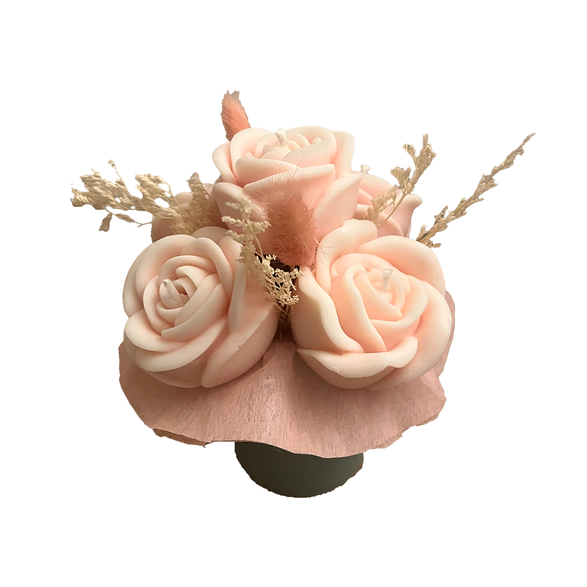 bouquet 5 roses fleur de cerisier parfumé artisanal
