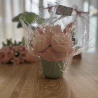 bouquet 5 roses fleur de cerisier parfumé artisanal