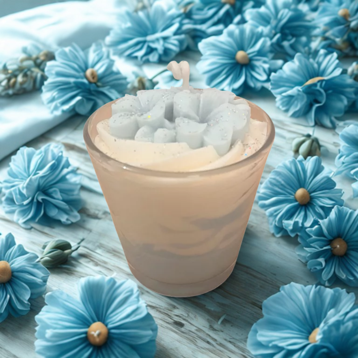 bougie fleur linge frais artisanale parfumée