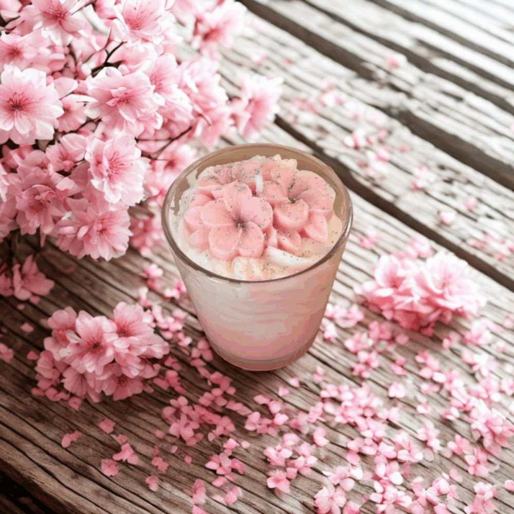 bougie fleur de cerisier artisanale parfumée