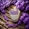 bougie rose lilas artisanale parfumée