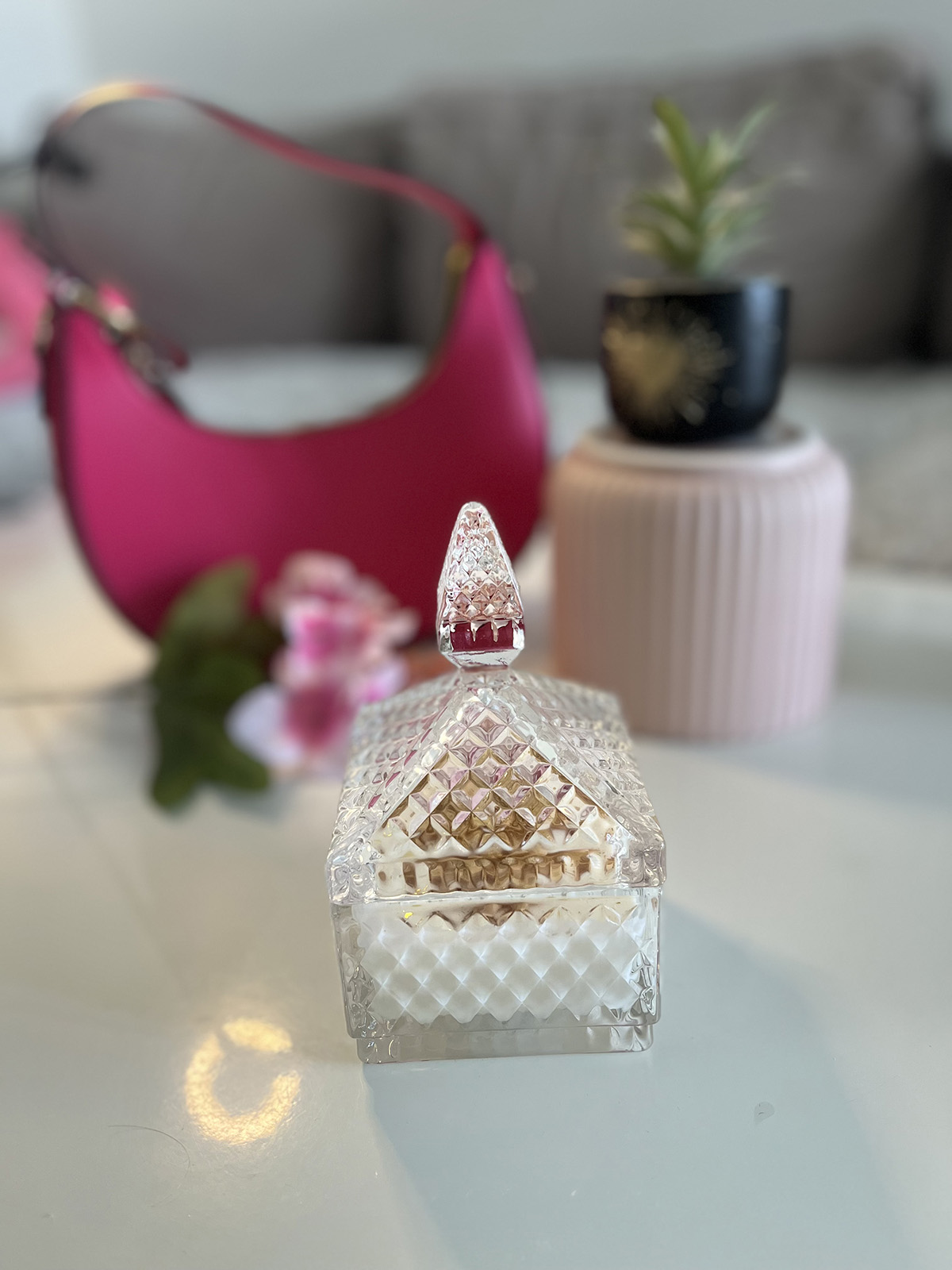 bougie grand luxe fleur de coton artisanale parfumée