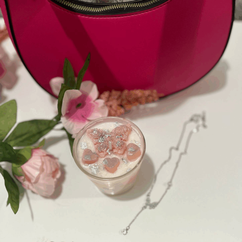 bougie bijou fleurs de coton artisanale