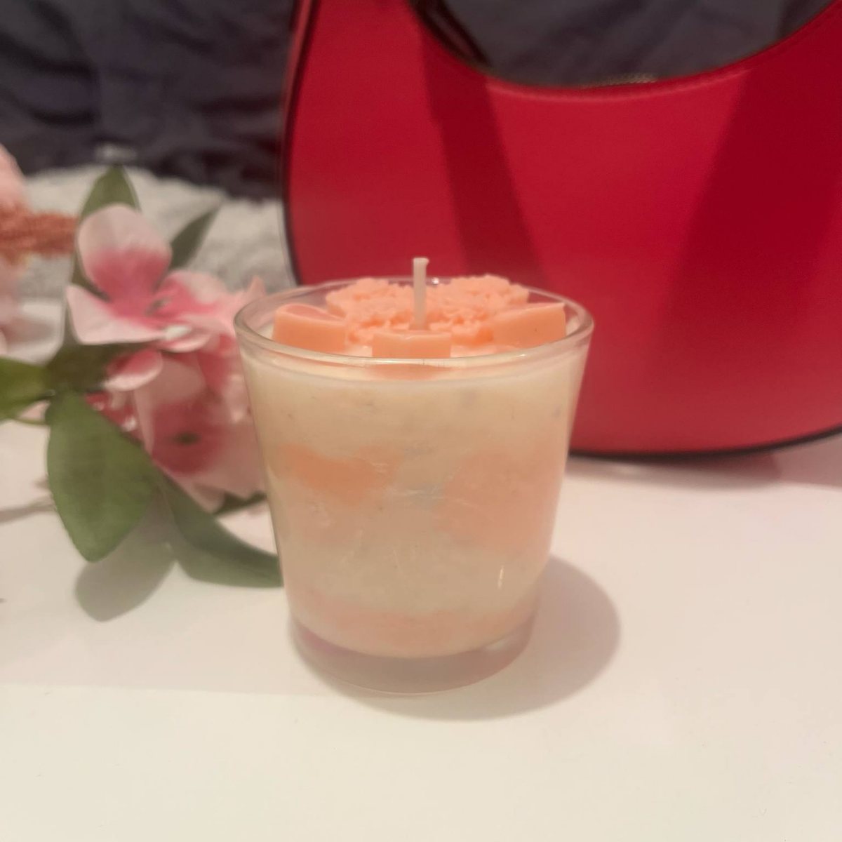 bougie bijou fleurs de coton artisanale