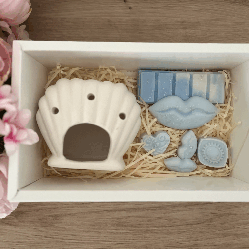 box cadeau bleue senteur linge frais