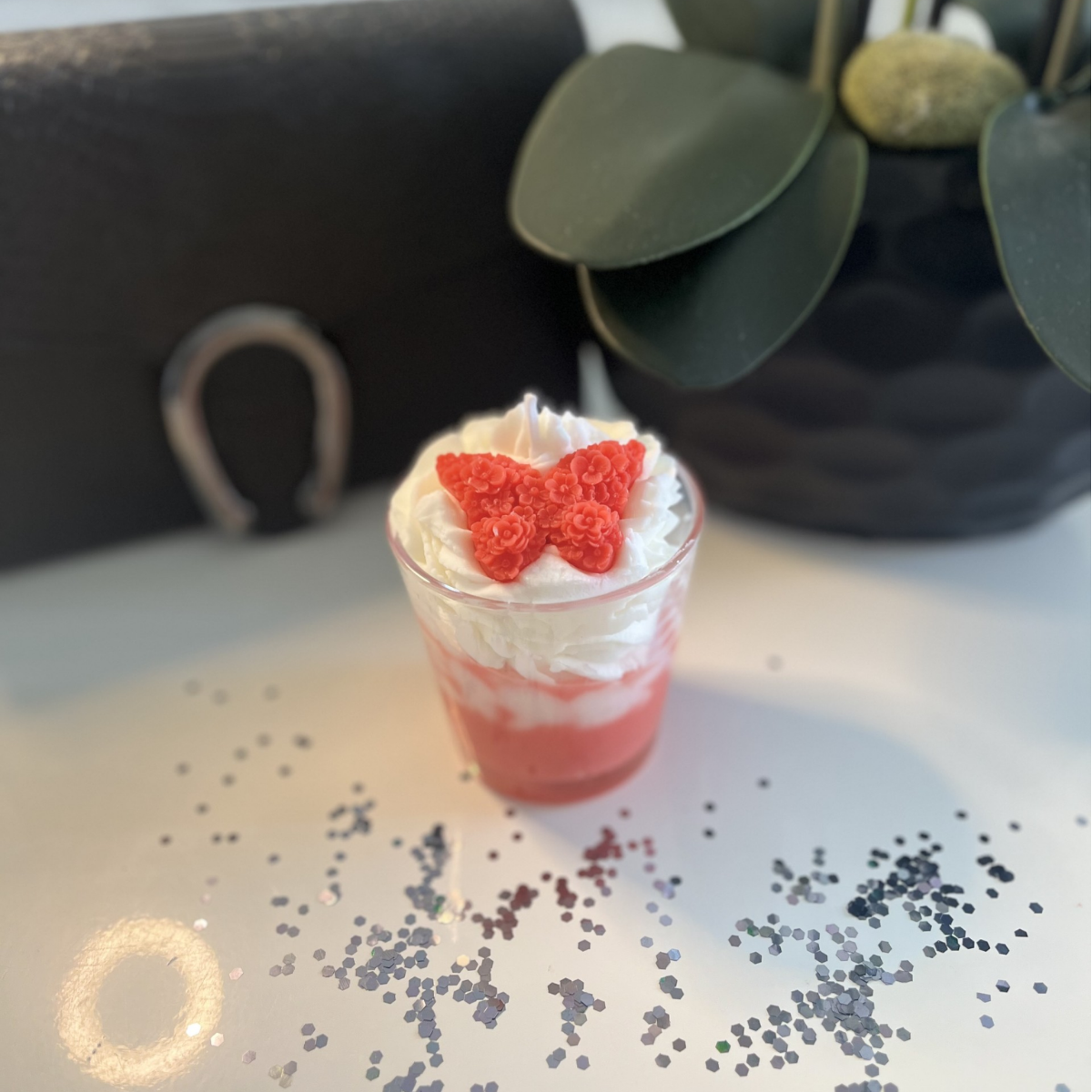 bougie papillon fruits rouges