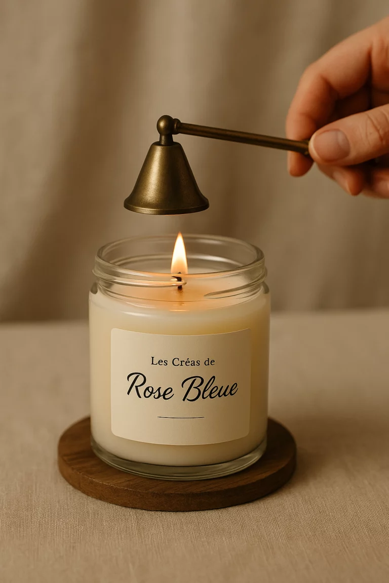 L’art d’allumer une bougie exceptionnelle : 6 gestes clés pour une combustion parfaite 6 éteignoir en laiton sur bougie artisanale