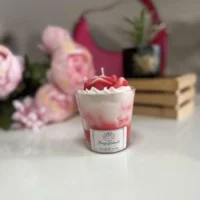 bougie rose fruits rouges artisanale