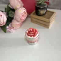 bougie rose fruits rouges artisanale